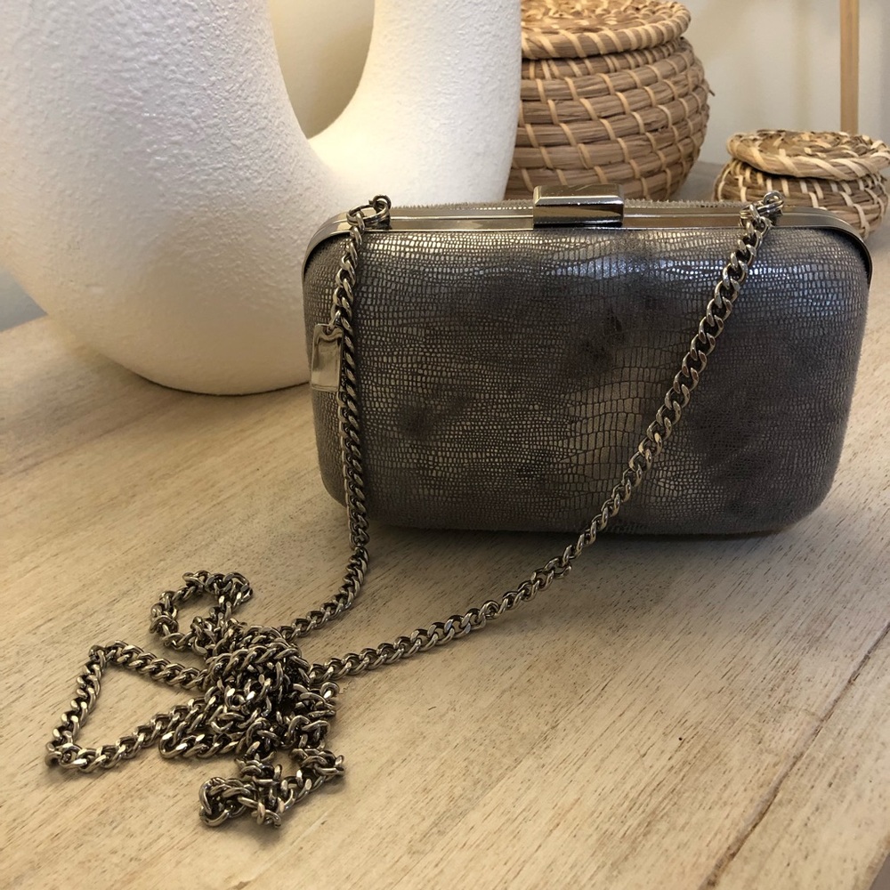 Silver clutch / evening shoulder bag